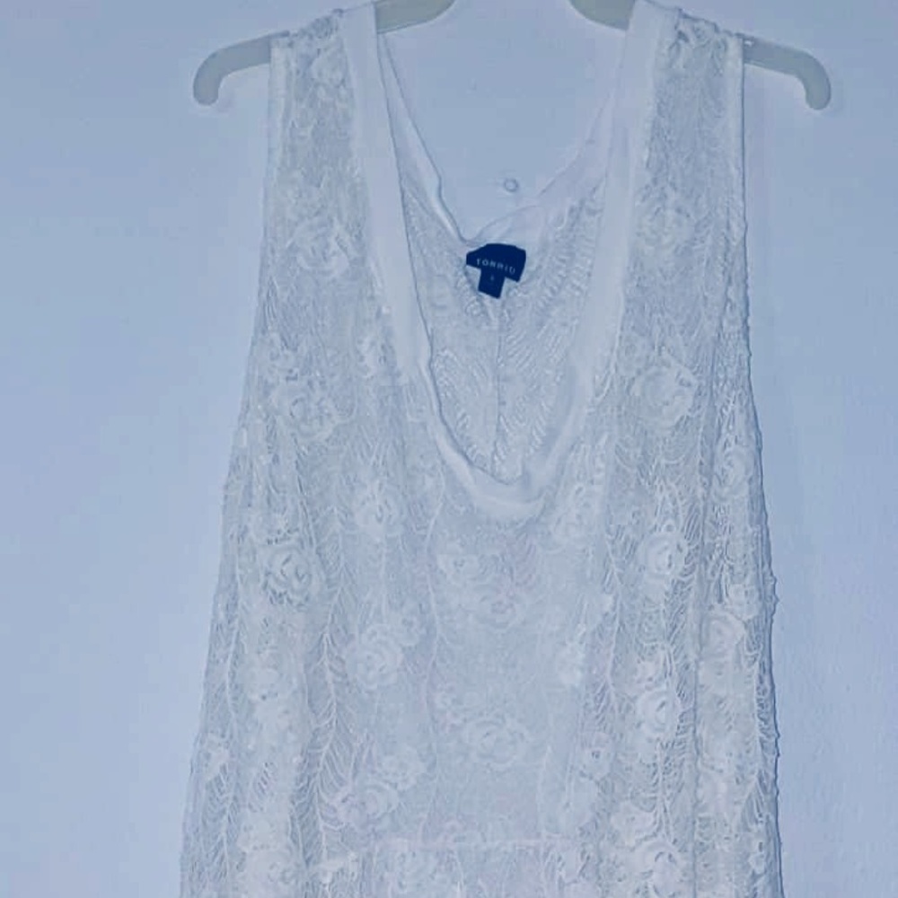 White Trough view High low shirt